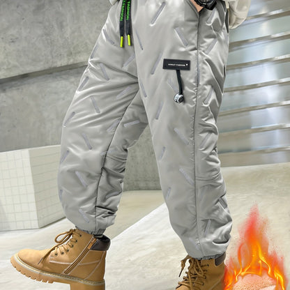Pantalón cargo de invierno unisex, acolchado, con cintura elástica