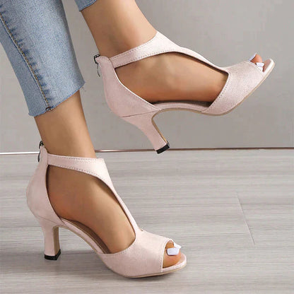 Damen Sandalette mit Absatz – Elegante T-Strap High Heels für festliche Anlässe und Alltag