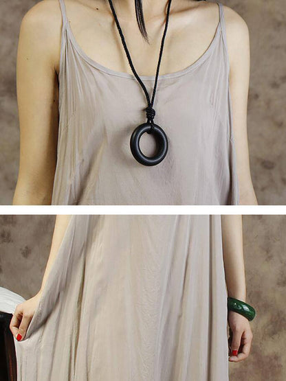 Robe d'été décontractée grande taille femme – Robe à bretelles ample, sans manches, casual, élégante
