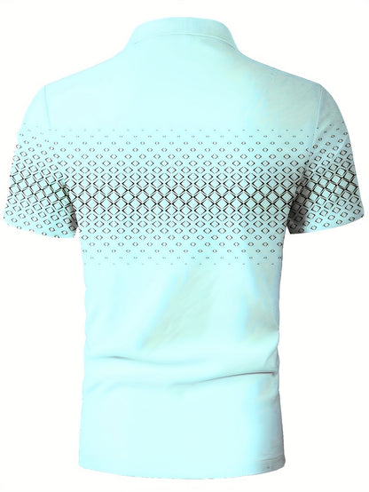 Polo da uomo con stampa geometrica moderna – Maglia casual elegante per tutti i giorni e l’estate