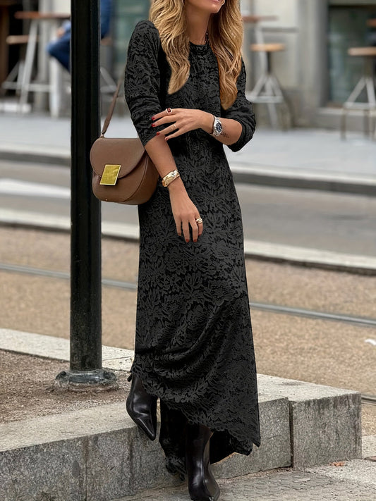 Vestido largo de mujer con encaje floral y corte bodycon elegante – Perfecto para el día a día y ocasiones especiales