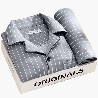 Set pigiama da uomo con stampa piume – Set elegante per tutto l’anno