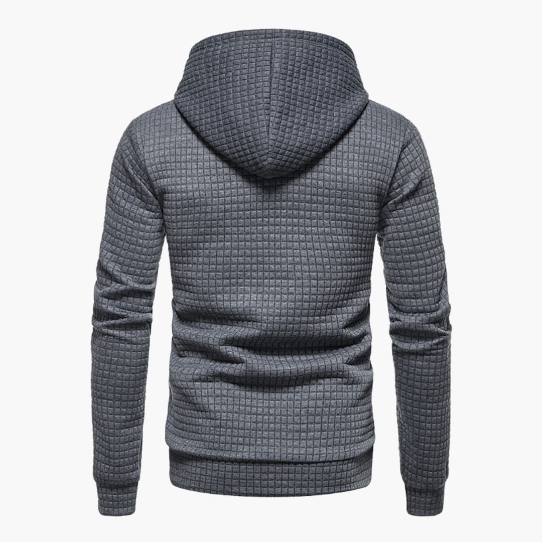 Bluza męska w kratę – nowoczesny sweter z kapturem na co dzień i dla wygody