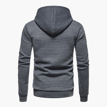Bluza męska w kratę – nowoczesny sweter z kapturem na co dzień i dla wygody