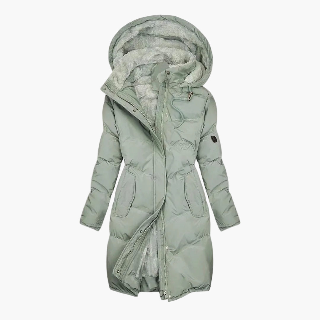 Abrigo largo de invierno para mujer con capucha – Chaqueta para exteriores y uso diario