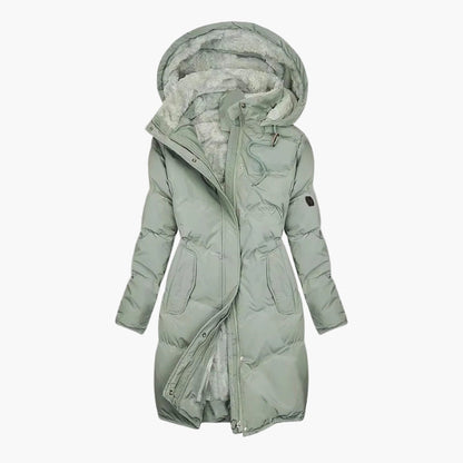 Abrigo largo de invierno para mujer con capucha – Chaqueta para exteriores y uso diario