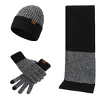 Gebreide set met wollen muts, handschoenen en sjaal