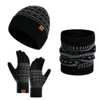 Driedelige winterset met muts, handschoenen en sjaal