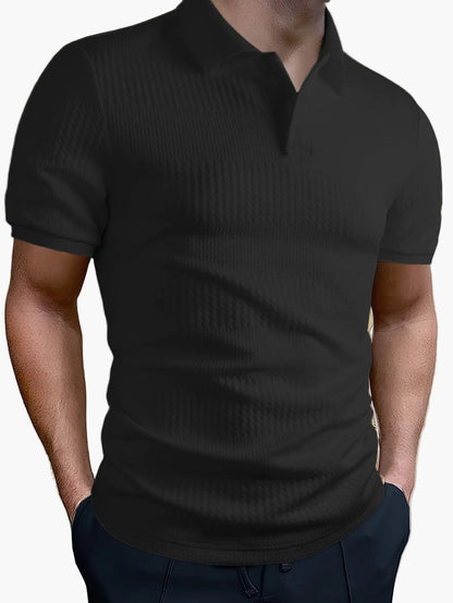 Herren Polohemd Slim Fit Freizeit Geometrisches Muster Kurzarm für Alltag und Büro