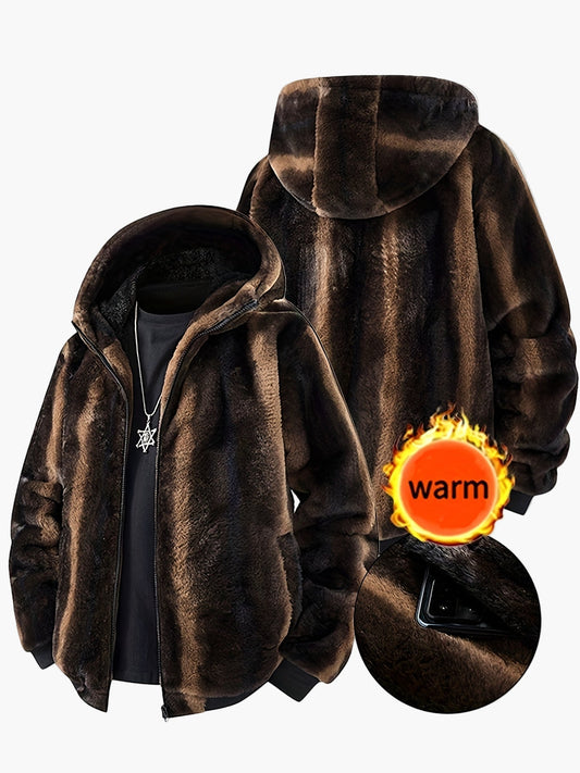 Chaqueta con capucha para hombre en look de tendencia para otoño e invierno – Declaración de moda cálida para tiempo libre y uso diario