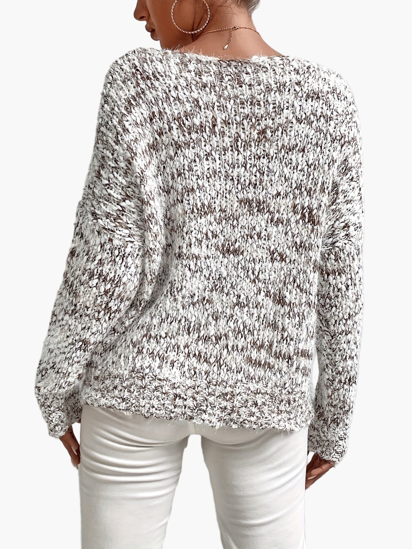 Jersey de mujer en estilo casual holgado – Jersey de punto moderno para el día a día y tiempo libre