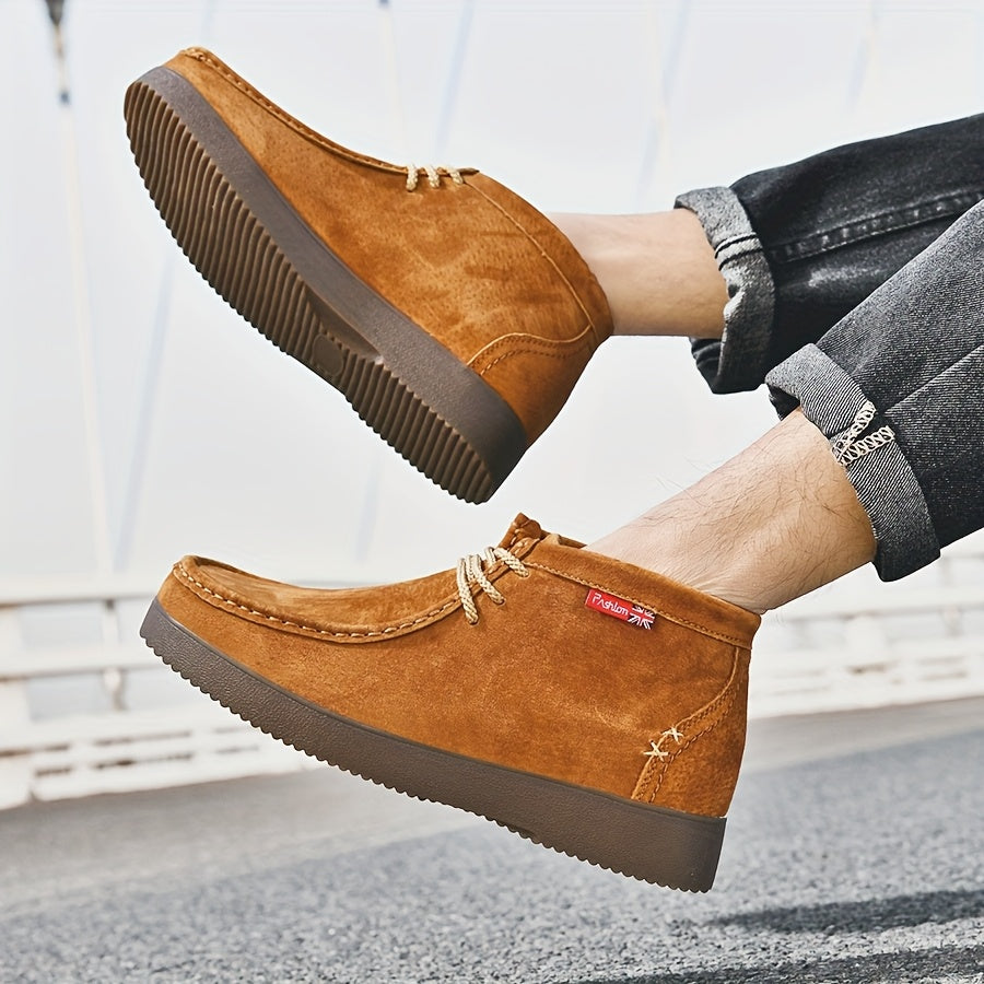 Herren Desert Boots mit Schnürung in Wildleder-Optik und Profilsohle