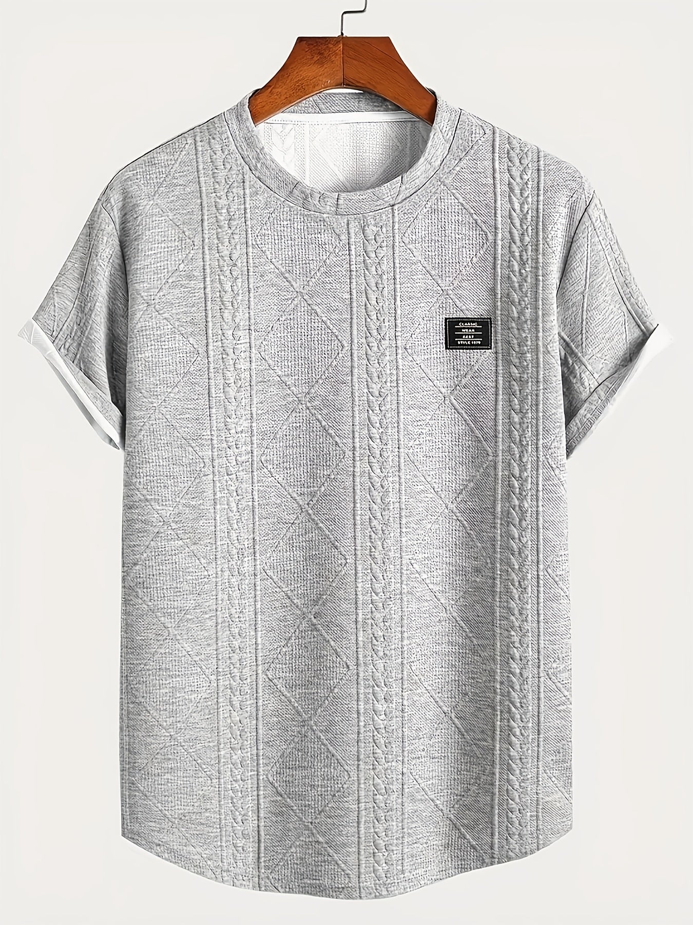 Herren T-Shirt im Strick-Look mit Rundhalsausschnitt, Casual Style, Sommer