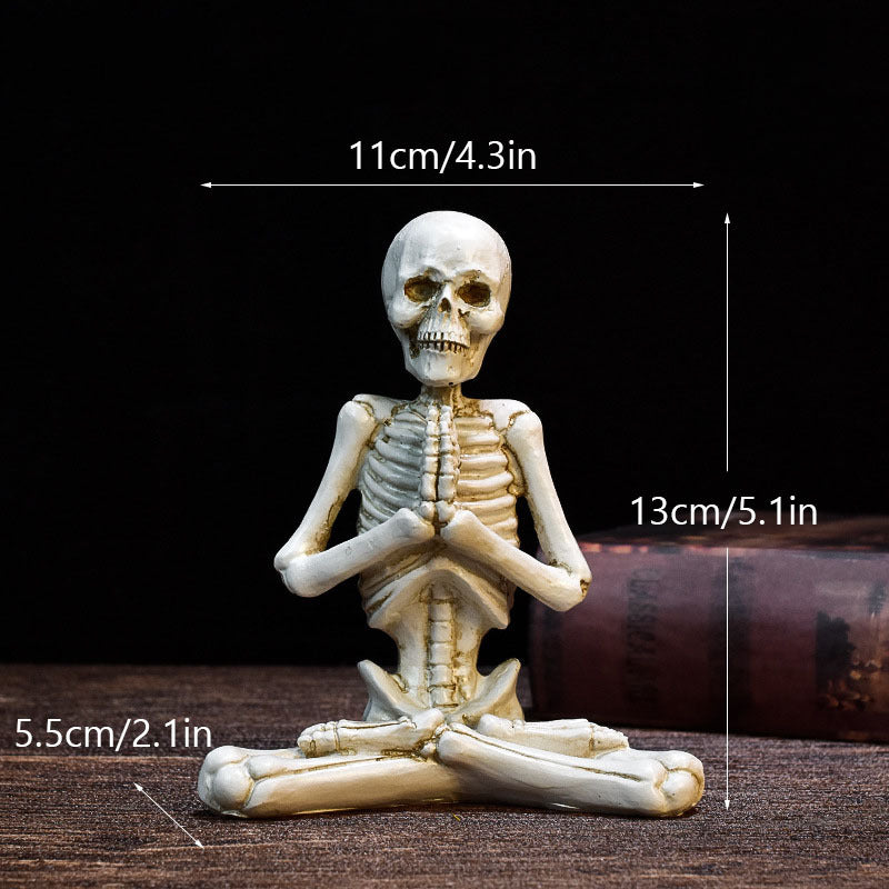 Halloween dekoration skelet yoga-figurer – Sjov uhyggelig dekoration til fester og hjem
