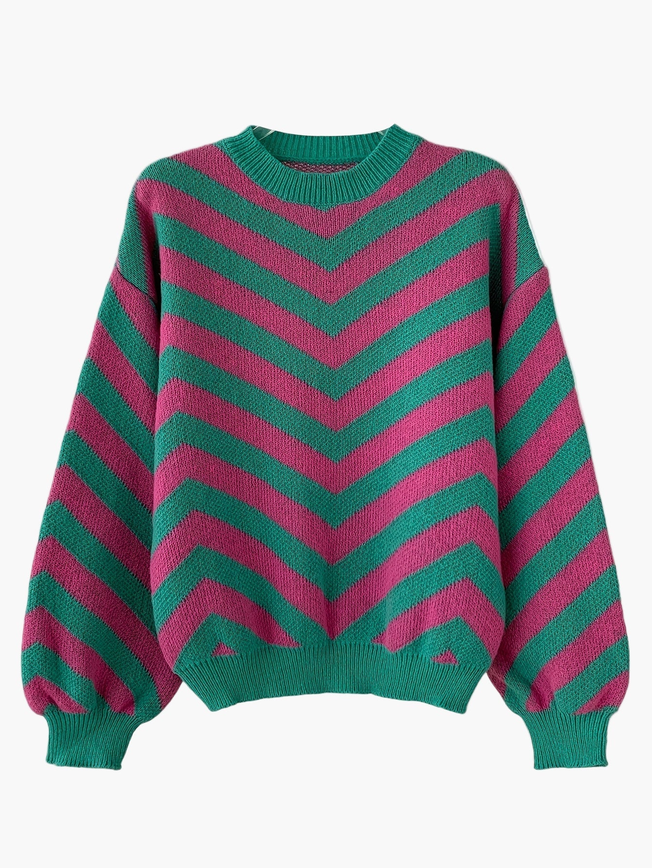Damen Strickpullover mit Zickzack-Muster für Herbst und Winter – Eleganter Freizeit-Sweater