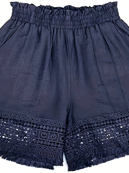 Dame sommershorts med heklet blonde – fritid og ferie, normal passform