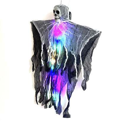 Fantasma appeso di Halloween con luci LED – Decorazione spaventosa per feste di Halloween e esterni