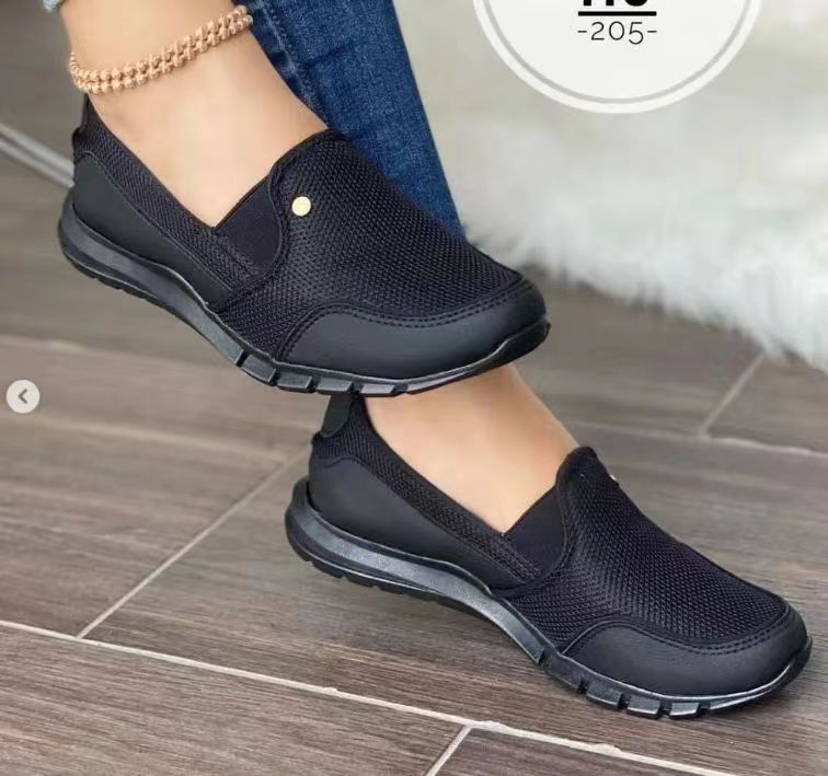 Dames Slip-On Vrijetijdsschoenen – Comfortabele ademende sneakers voor dagelijks gebruik en vrije tijd
