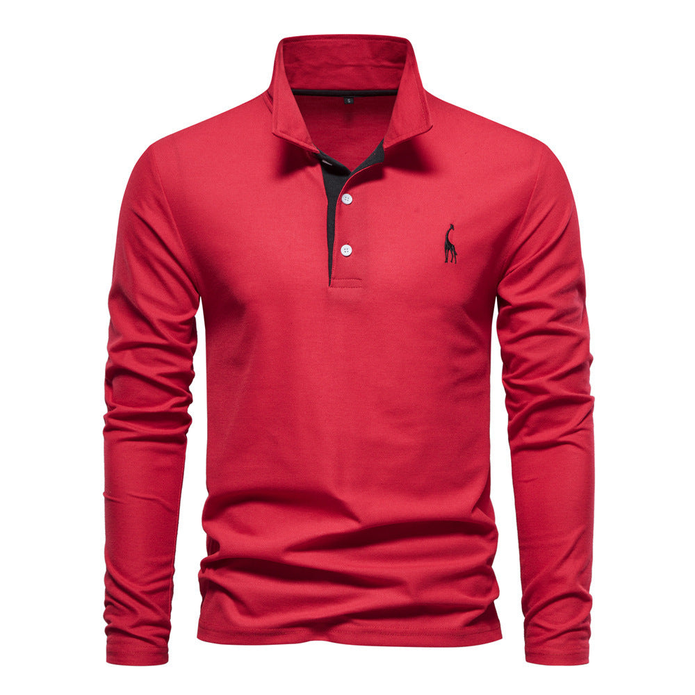 Herre langærmet poloshirt klassisk moderne business og fritid