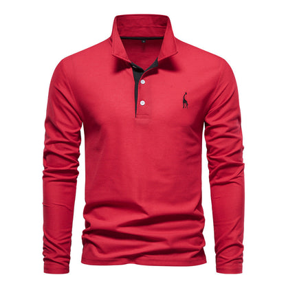 Herre langærmet poloshirt klassisk moderne business og fritid