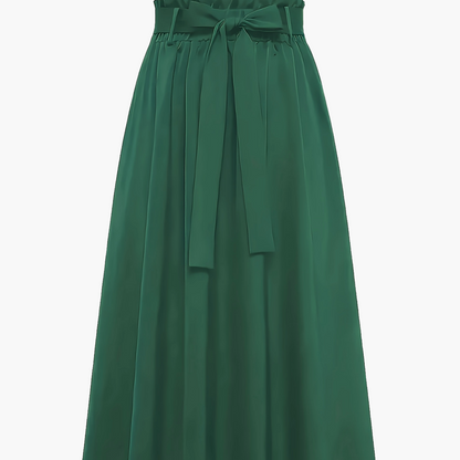 Damen Maxirock mit Paperbag-Bund und Schleife – Eleganter Freizeitrock für Frühling und Sommer
