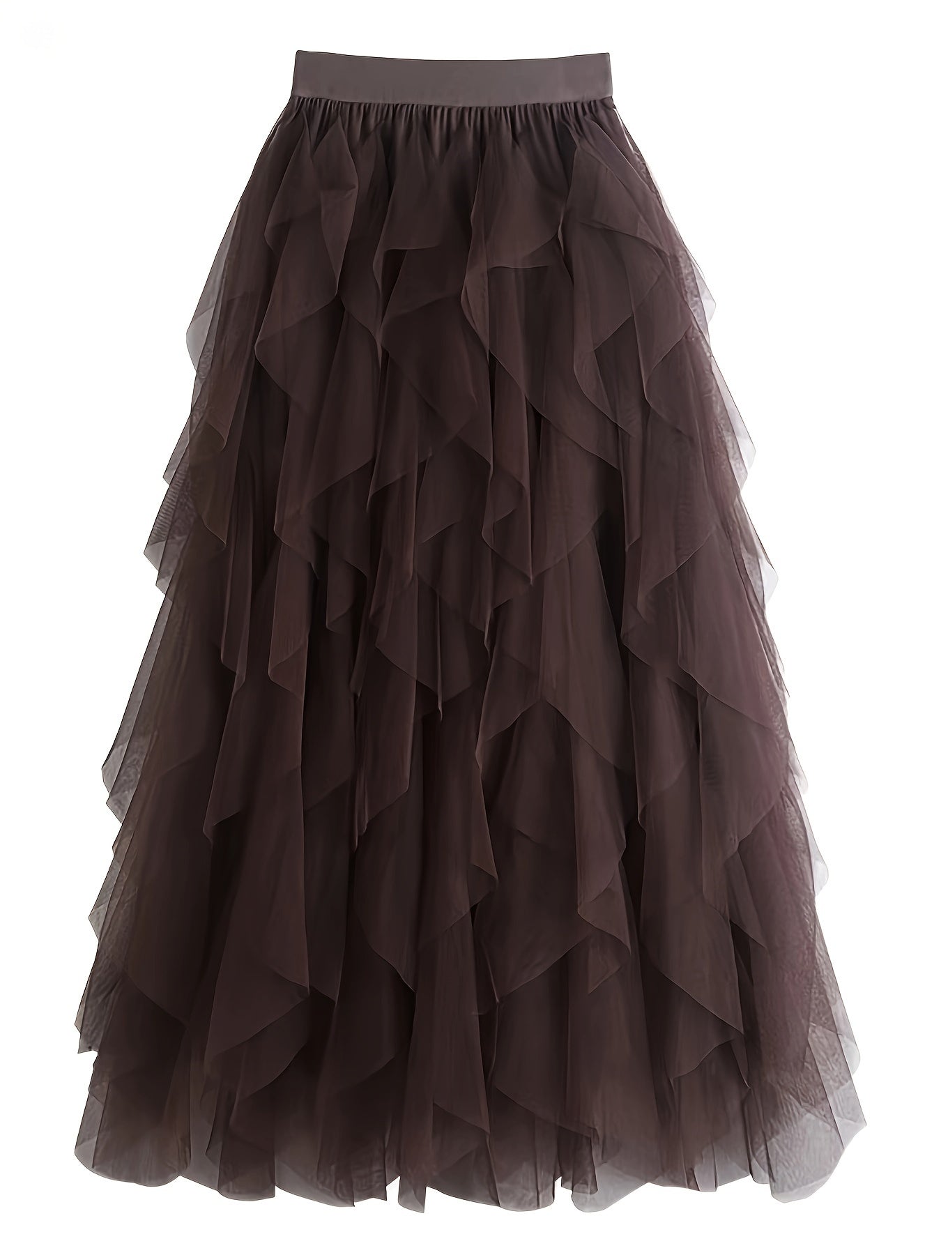 Damen Eleganter Maxirock mit Rüschen und Lagenlook – Perfekt für festliche Anlässe