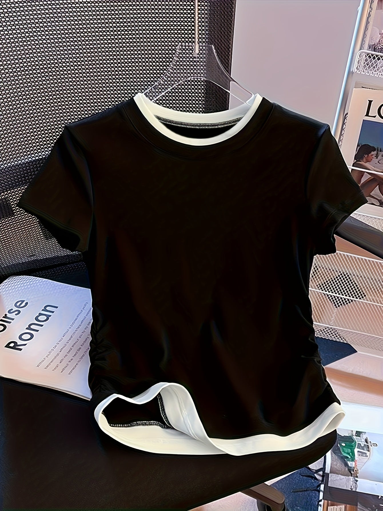 Dame Moderne Kortærmet Lag-på-lag Shirt til Casual & Street Style