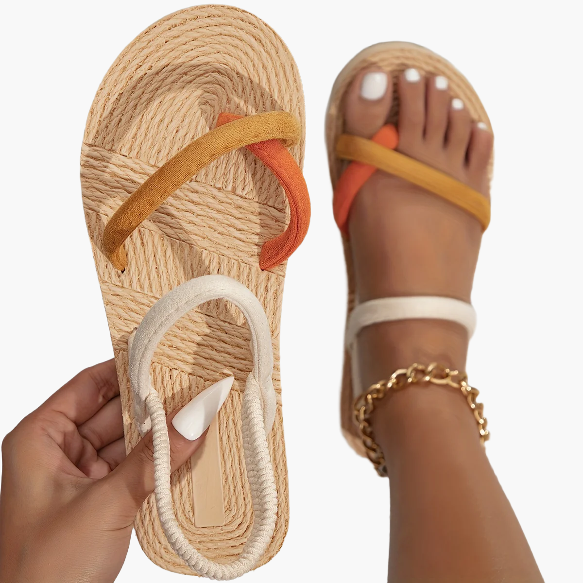 Damesandaler med flad sål og trendy remme – sommer fritidssandaler