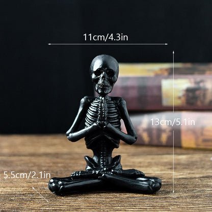 Halloween dekoration skelet yoga-figurer – Sjov uhyggelig dekoration til fester og hjem