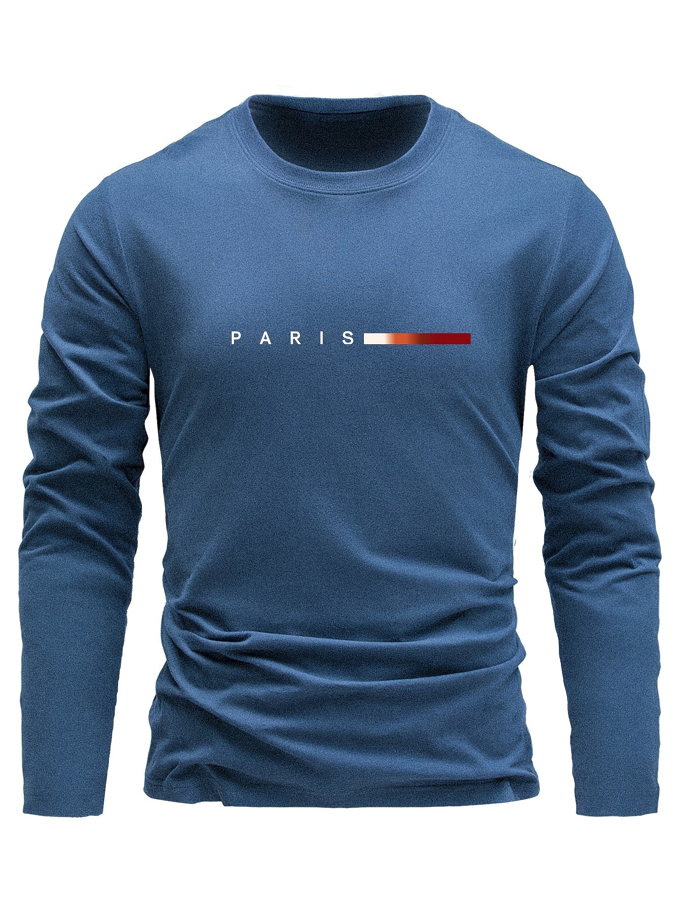 Herren Langarmshirt 3er-Set mit Rundhalsausschnitt und „Paris“-Druck