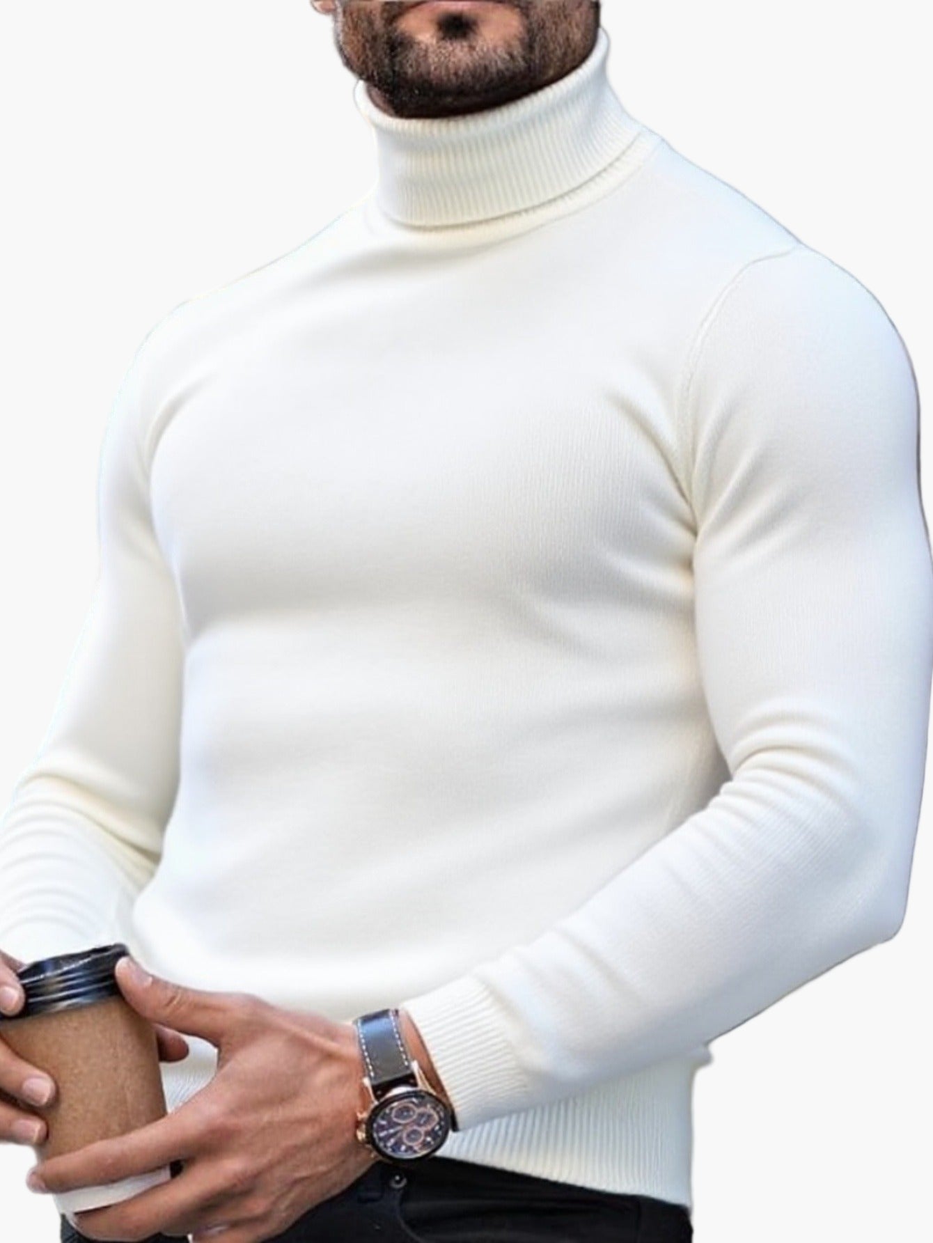 Herren Rollkragenpullover Slim Fit – Stilvoller Strickpullover für Alltag und Büro