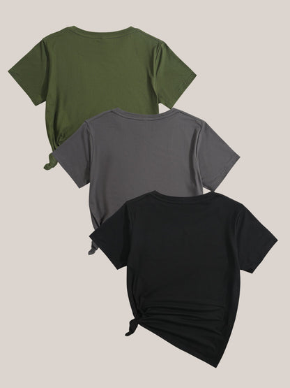 T-shirt graphique femme avec motifs naturels et phrase inspirante – Décontracté, manches courtes, design moderne
