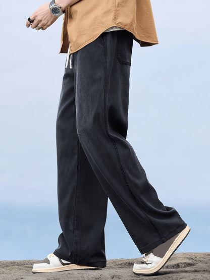 Herren Weite Jeans mit Kordelzug – Lässiger Straight-Leg Style für Freizeit und Alltag