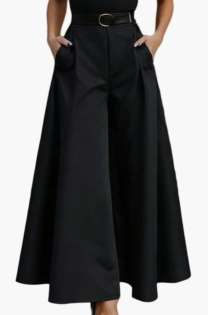 Pantalones Palazzo de pierna ancha para mujer para oficina y ocasiones elegantes – Pantalones de talle alto con estilo y carácter