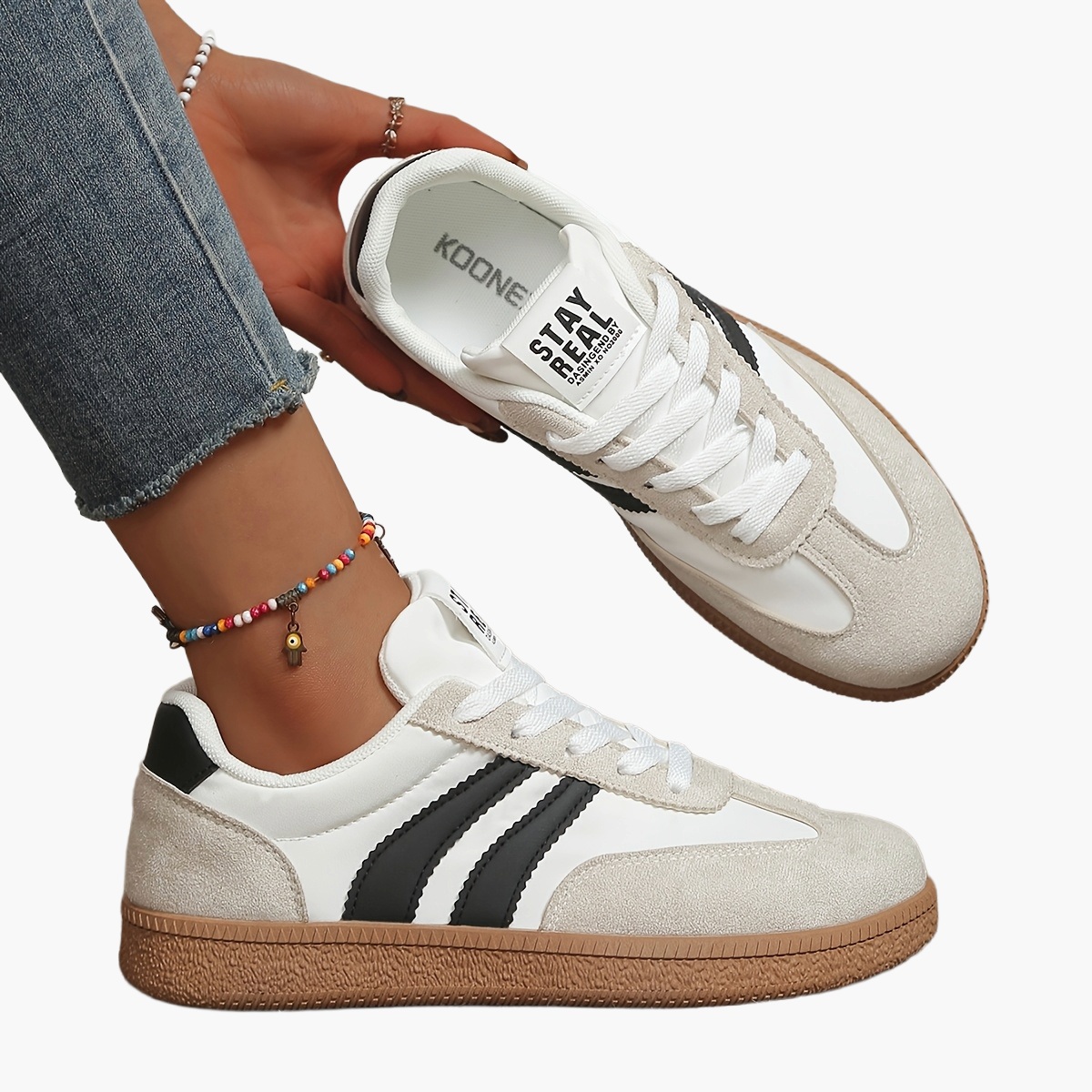 Dame Retro Sneakers Hverdag Street Style Fritidssko