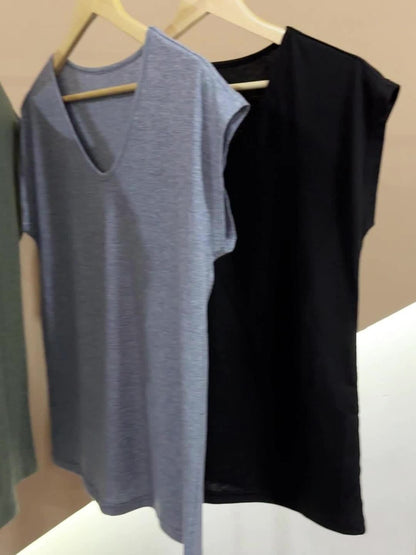T-shirt basic donna con scollo a V, confezione da 3 – Maglia casual alla moda per tutti i giorni, ufficio e tempo libero