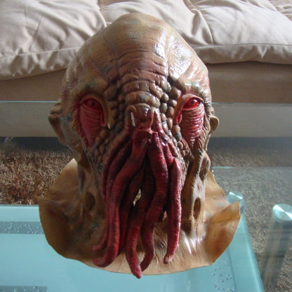 Maschera mostro tentacolo di Halloween – Maschera testa in lattice spaventosa per adulti