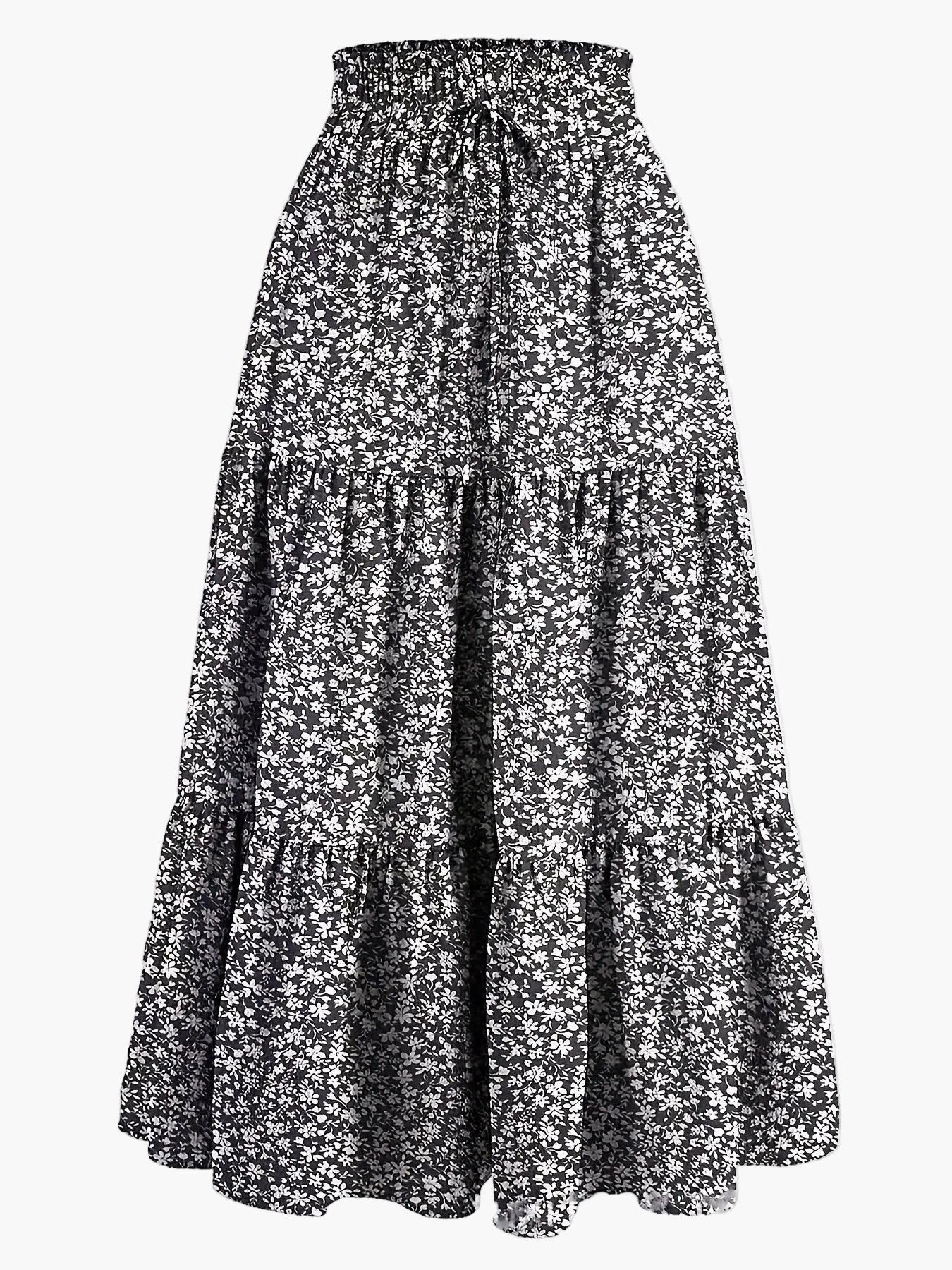Dames elegante plooirok met hoge taille en trekkoord – perfect voor lente en zomer