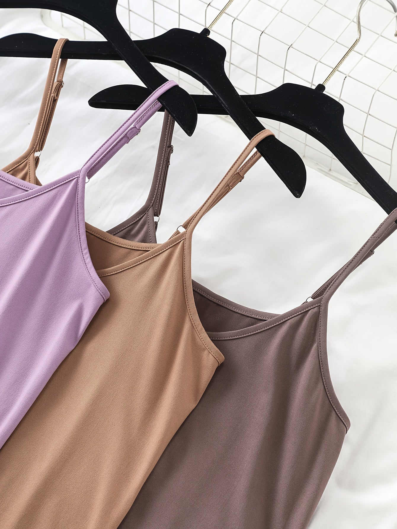 Damen Nachthemd Set – Elegantes Spaghettiträger Kleid für Frühling und Sommer, 3er Pack