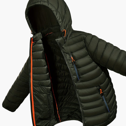 Herren Steppjacke mit Kapuze – Outdoor Freizeitjacke, Winddicht, Übergangsjacke