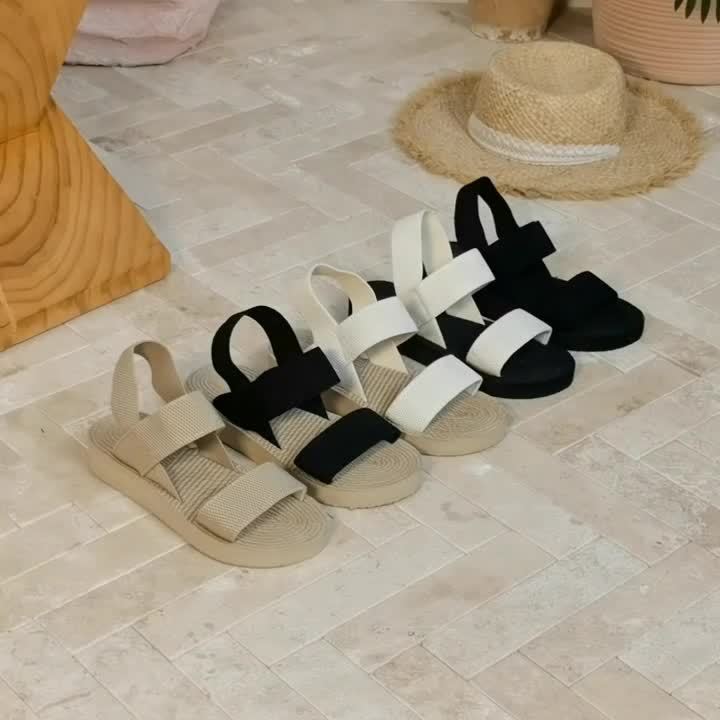 Damen Plateau-Sandalen mit Doppelriemen – Komfortable Sommer-Slipper für Freizeit