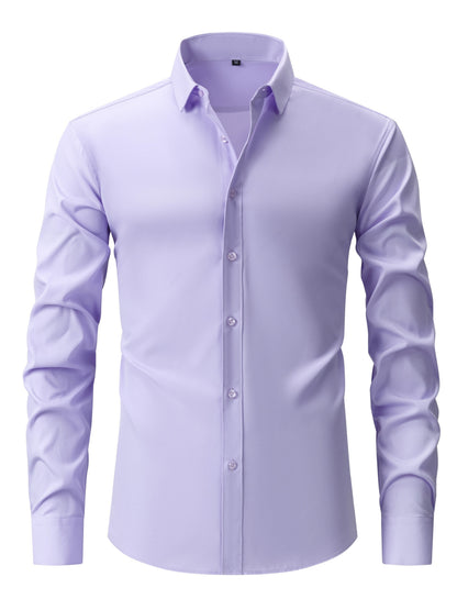 Chemise décontractée business homme coupe slim – Chemise élégante à manches longues pour le quotidien et le bureau