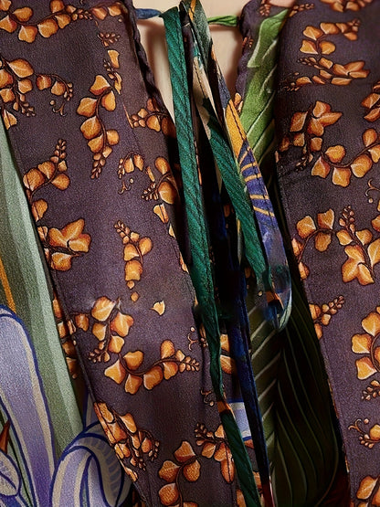 Damen Luxus Kaftan Kimono mit Maxilänge und opulentem orientalischen Muster – Perfekt für Resort und Abendmode