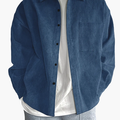 Chaqueta camisa casual oversize para hombre con botonadura – Look moderno de ocio