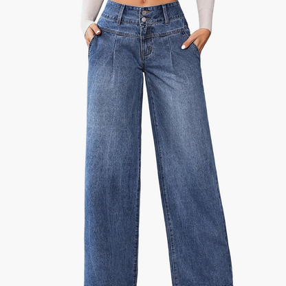 Damen High Waist Weite Jeans – Modische Flared Jeans für Freizeit & Alltag