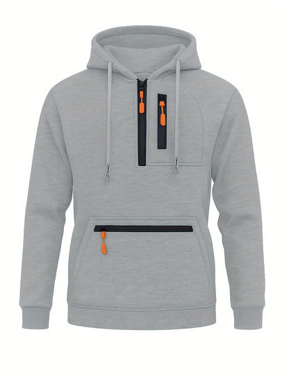 Hoodie mit Reißverschluss, Kängurutasche & Kapuze für Herren
