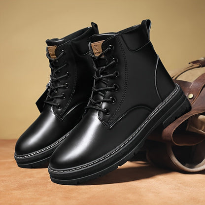 Herren Worker Stiefel mit Schnürung und Profilsohle