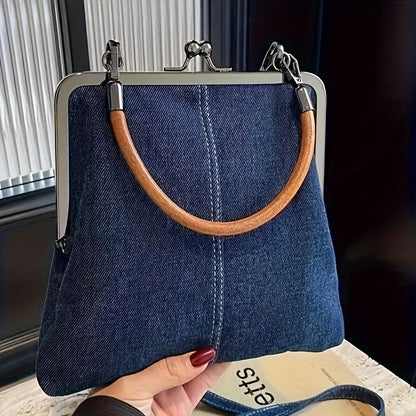 Dam Vintage-Retro Handväska med Lås – Modernt City Bag för Vardag och Utekväll