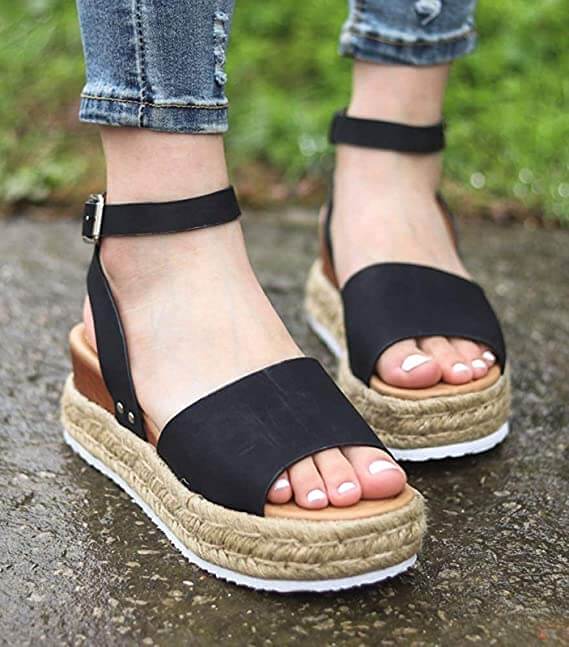 Damen Sommer Plateau Keilsandalen – Modische Espadrille Sandalen für Alltag & Urlaub