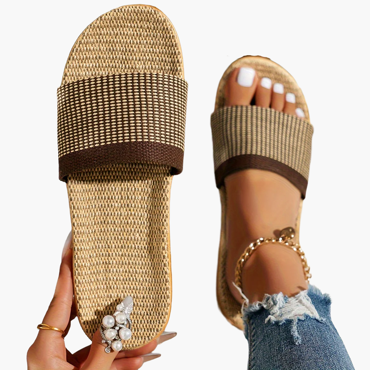 Damen Komfort-Slipper Sandalen – Sommer Freizeit Pantoletten für Alltag & Strand